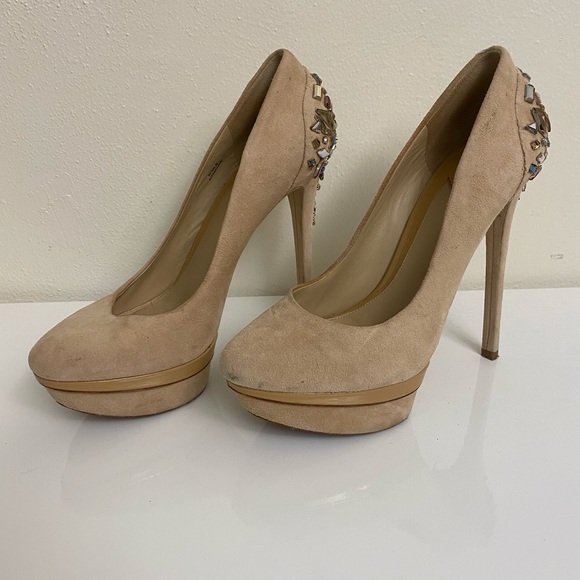 Brian Atwood embellished suede pumps 8 / 38.5 - Picture 2 of 9